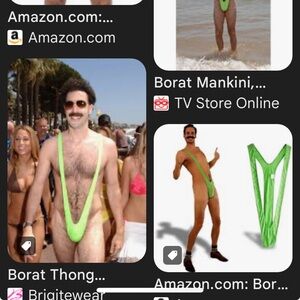 Neon Green Borat Man Thong-kini